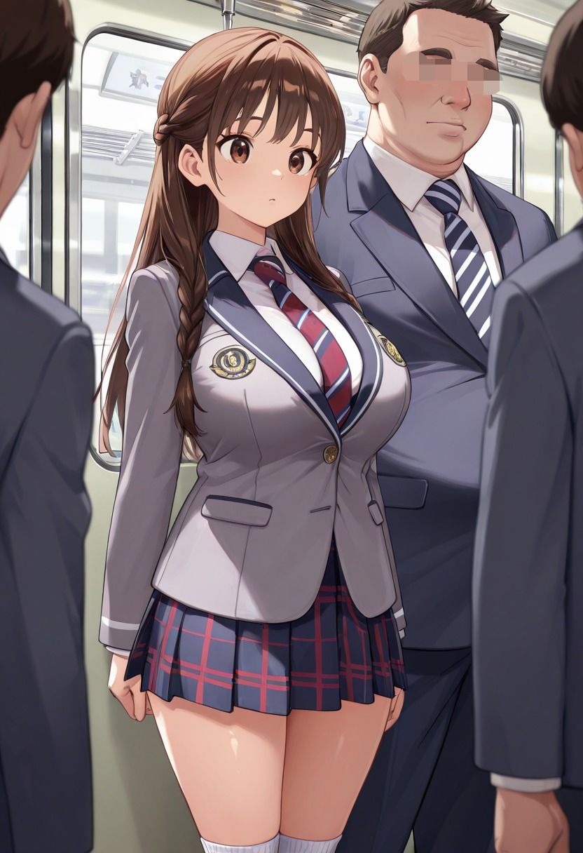 サンプル画像1:おじさん、もっと触って…電車で痴●に遭い感じてしまう女子校生(ぬるぬる女子校生) [d_683563]