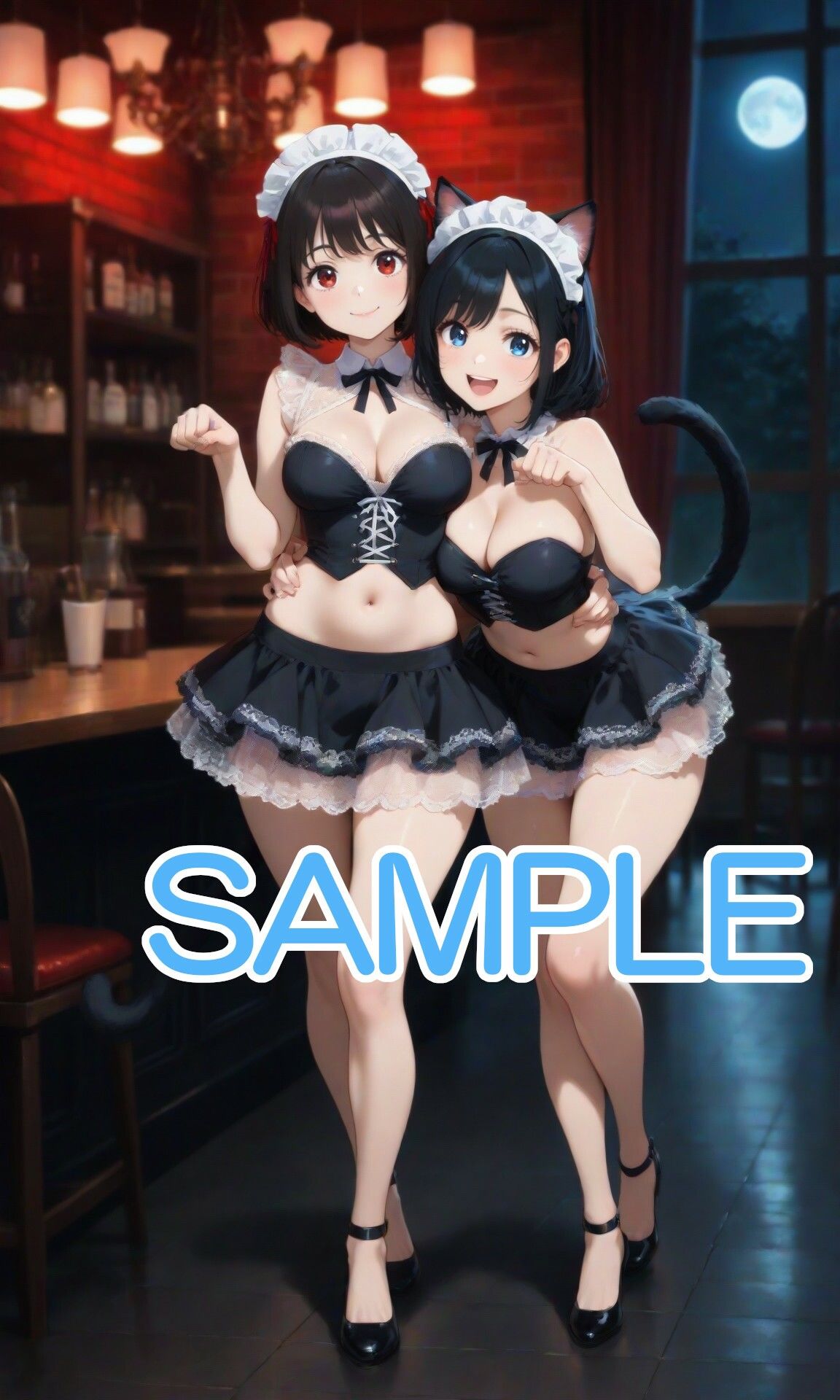 サンプル画像1:猫耳メイドな女の子とカフェで・・・(へびの皮) [d_683595]