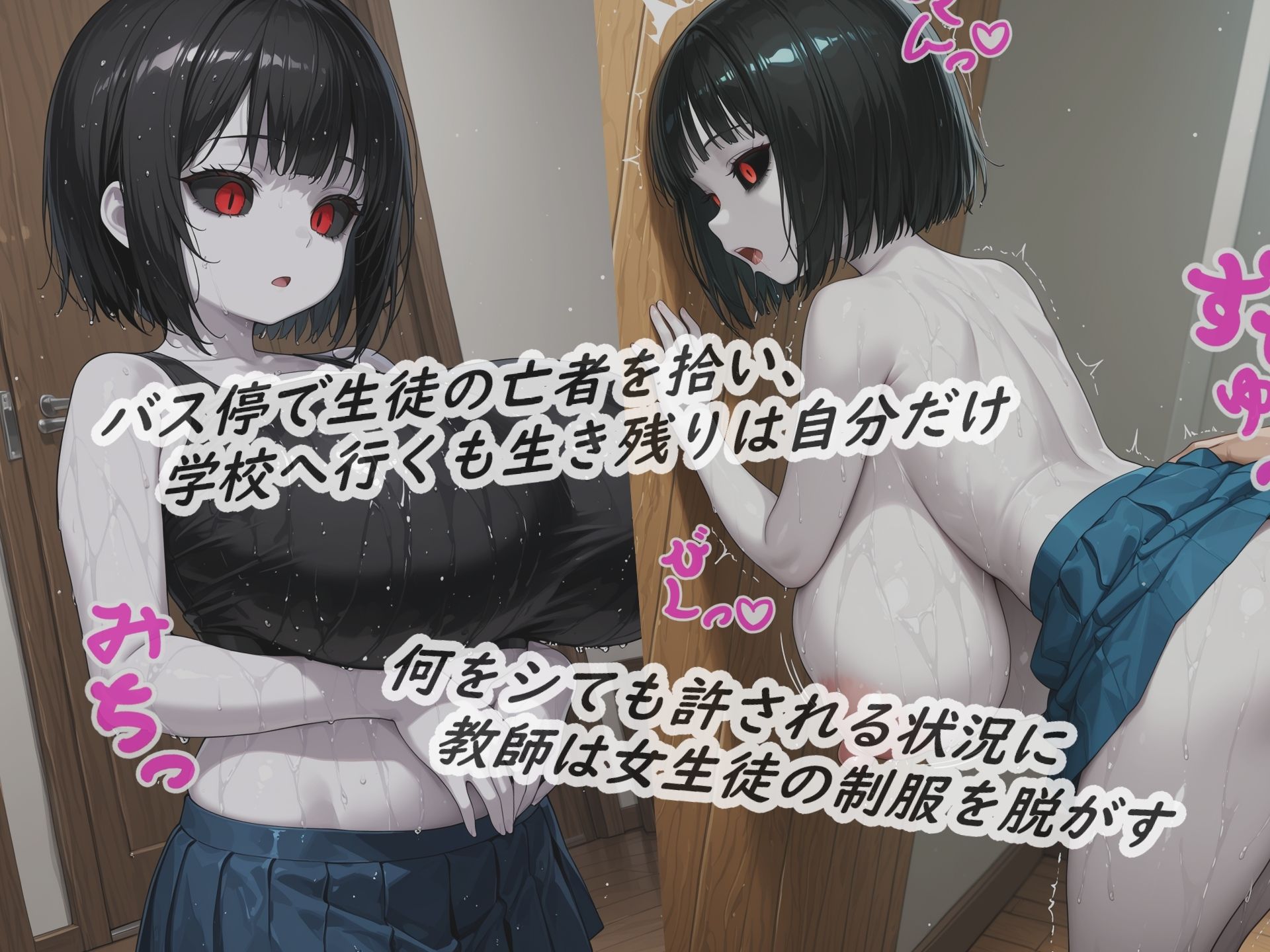 イラストノベル『亡者の溢れる世界で生徒の花弁に…』 サンプル画像 2