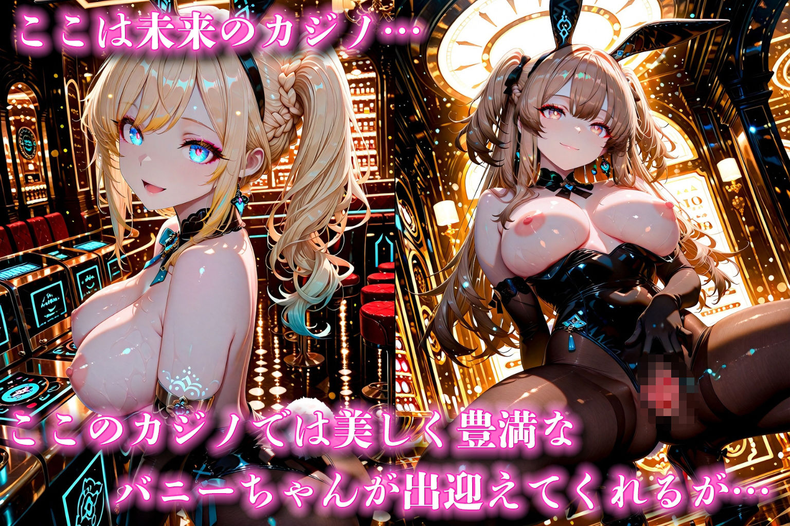 サンプル画像1:爆乳バニーちゃん☆合法未来SEXカジノでVIP様にエロエロご奉仕接待♪(えいあいどぉる) [d_683607]