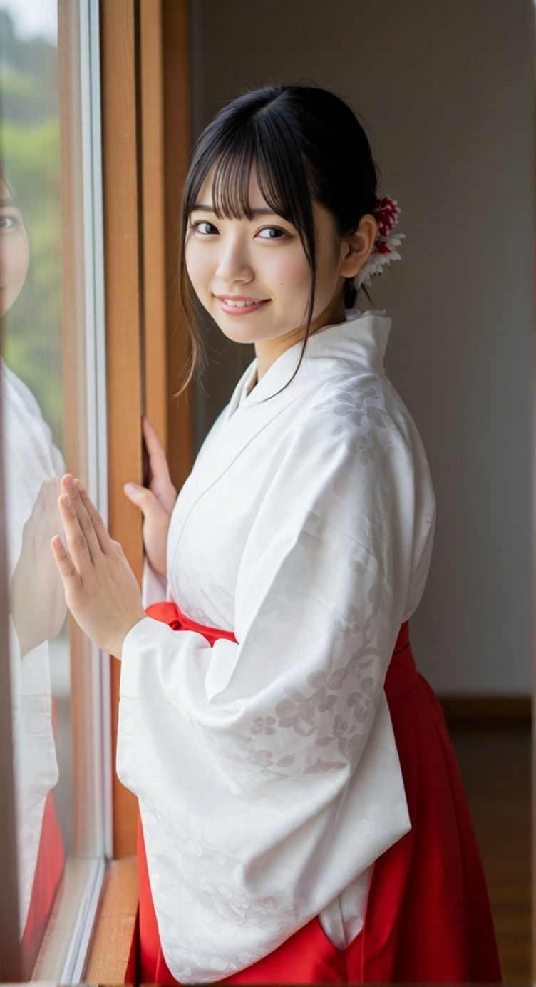 サンプル画像1:巫女さんが一肌脱ぎました（物理）(美女おじ) [d_683701]