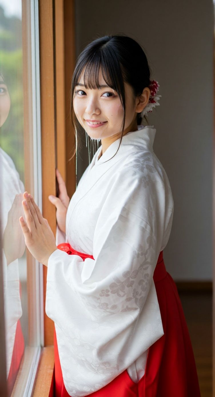 サンプル画像4:巫女さんが一肌脱ぎました（物理）(美女おじ) [d_683701]