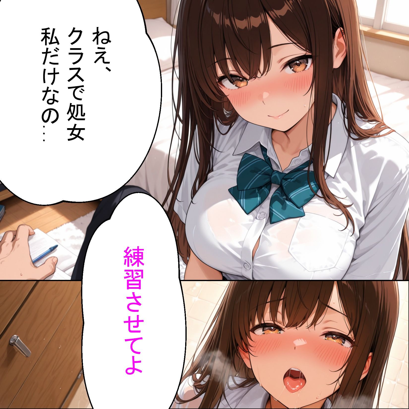 サンプル画像2:即イキ女子校生〜爆乳姉妹が冴えない僕で処女卒業〜(バナナと生絞り) [d_683770]