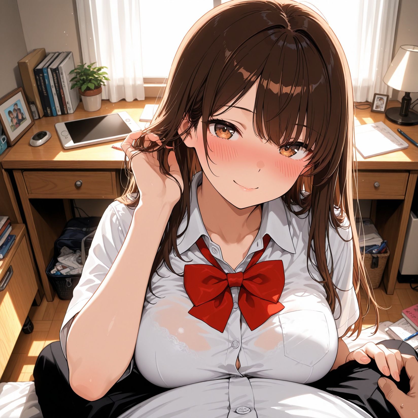 サンプル画像5:即イキ女子校生〜爆乳姉妹が冴えない僕で処女卒業〜(バナナと生絞り) [d_683770]