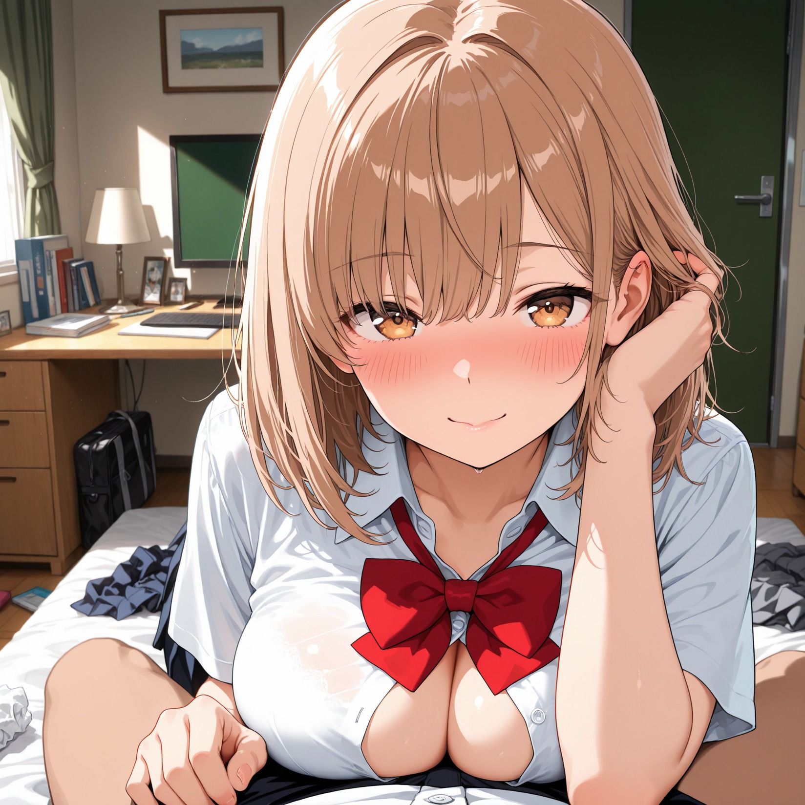 【エロ漫画】即イキ女子校生〜爆乳姉妹が冴えない僕で処女卒業〜8