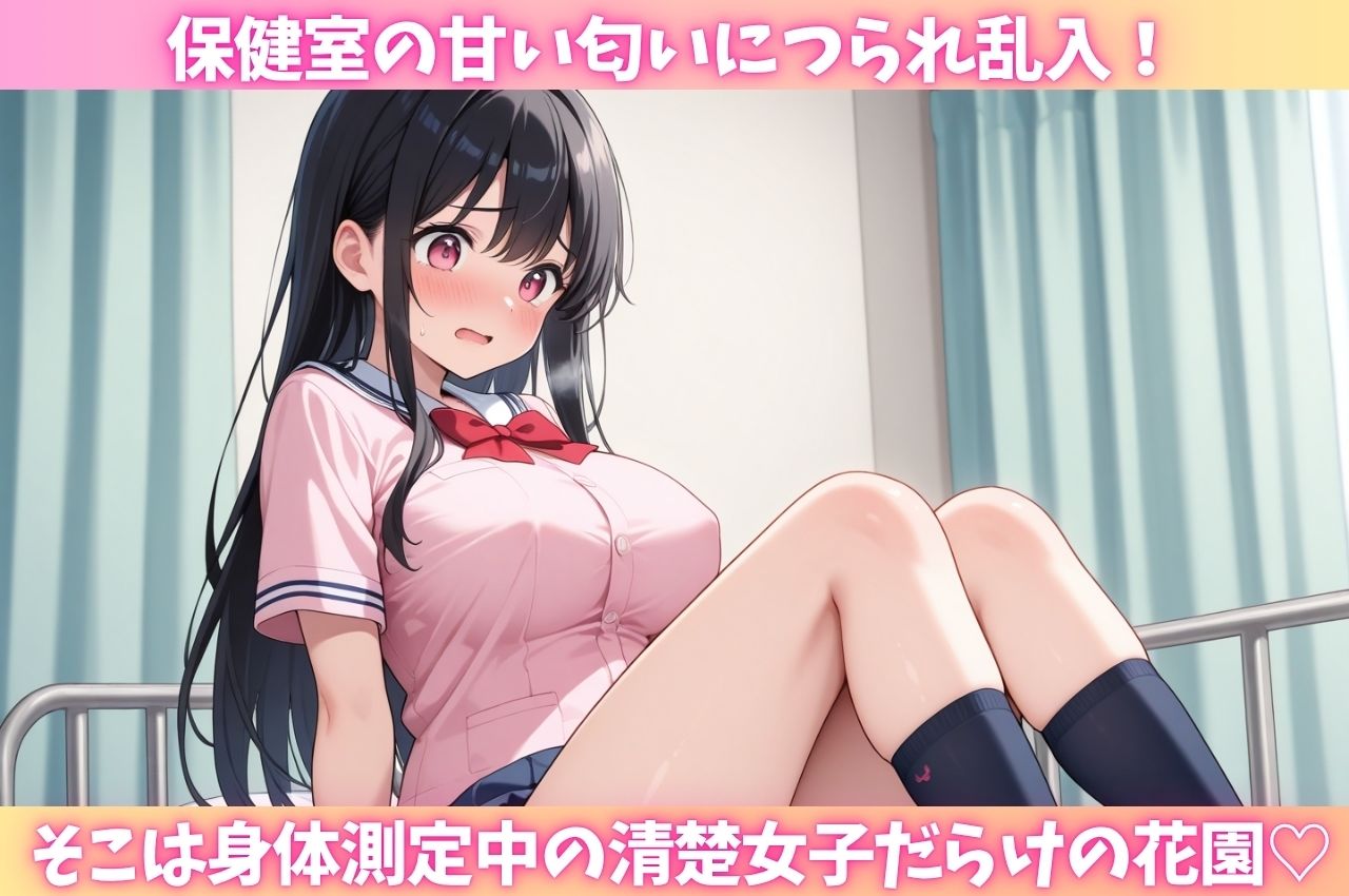 身体測定中の保健室に男子乱入!清楚系敏感女子が乳首こねくり回されイキ狂う 画像1