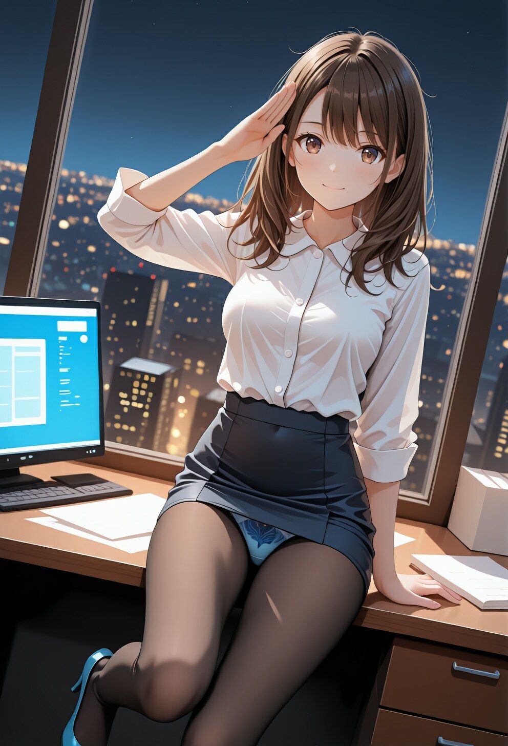 サンプル画像2:秘書の密室残業 残業オフィス×カラオケで欲望に応えて 秘書の密室残業社長の指先に堕ちた夜(セイクロニクル) [d_683956]