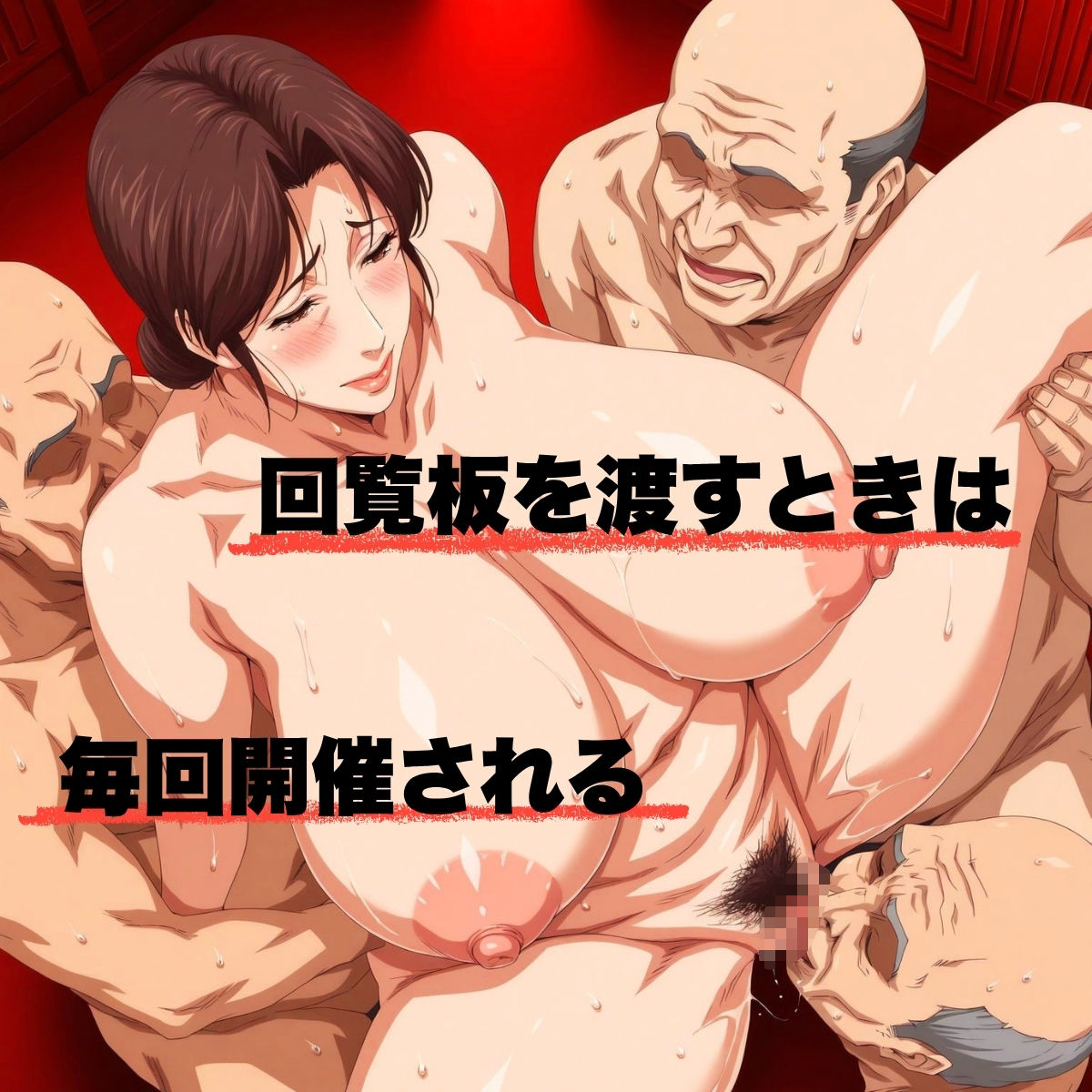 人妻回乱板  【回覧板を渡す日に人妻と近所のおじさんたちとの乱交が開催されていた!】 画像5