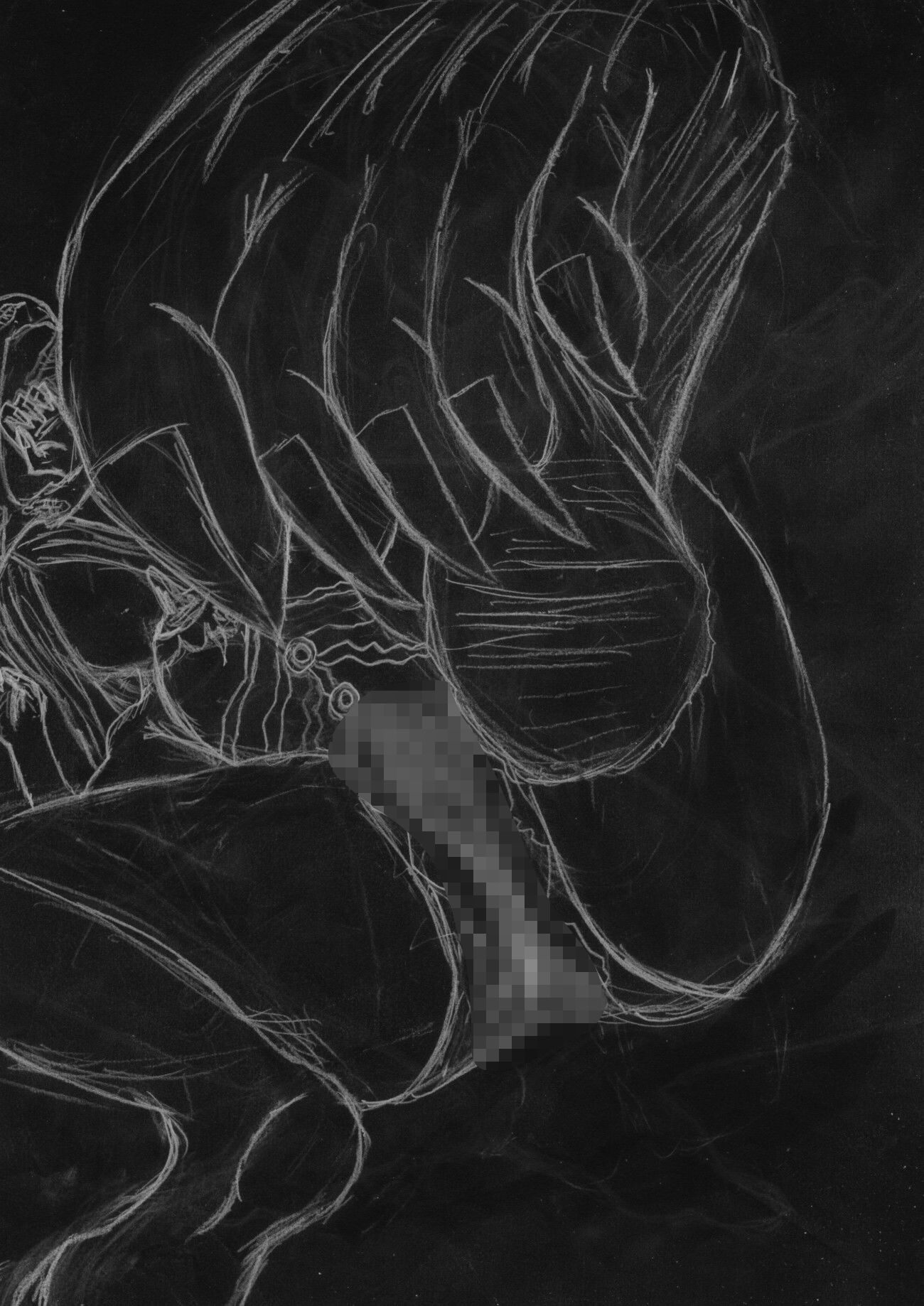 サンプル画像3:黒よりも黒いエロティックホラー黒戯絵集「マネキンポーズ5」(黒納豆) [d_684095]