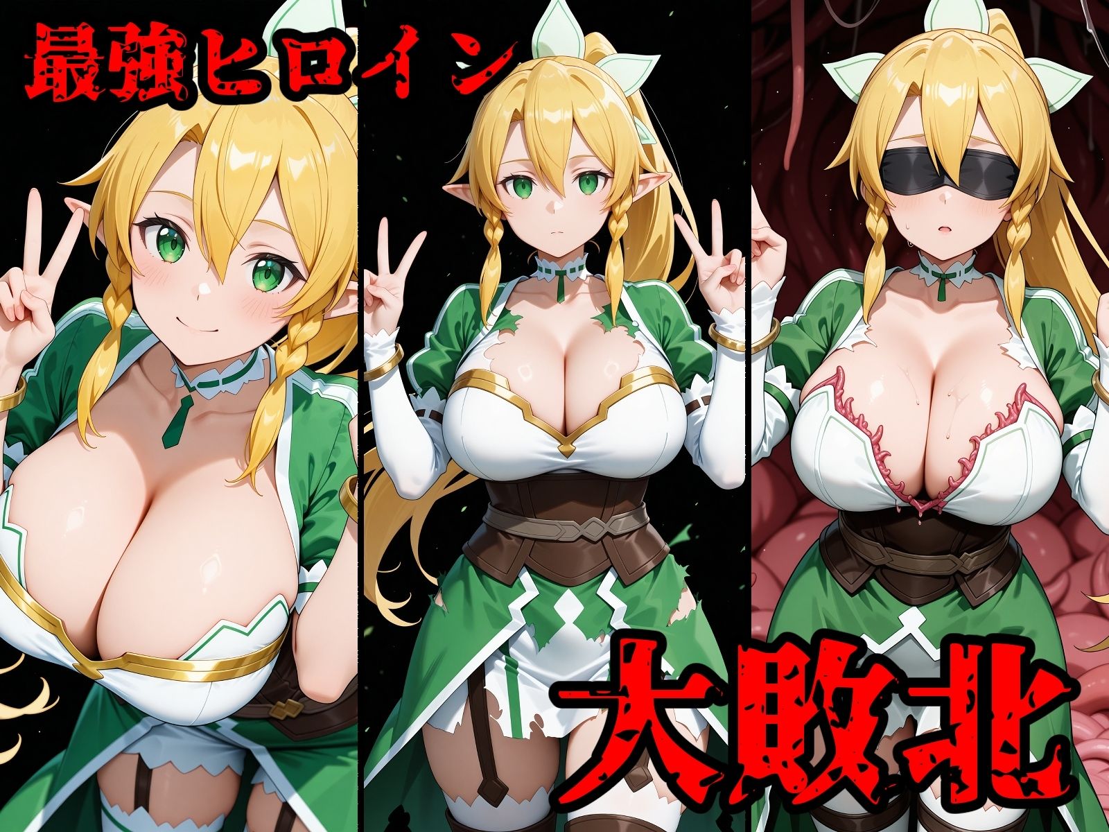 完全敗北ヒロインズ リー〇ァ 紺〇木綿季 屈服するまで責め続ける! 画像1
