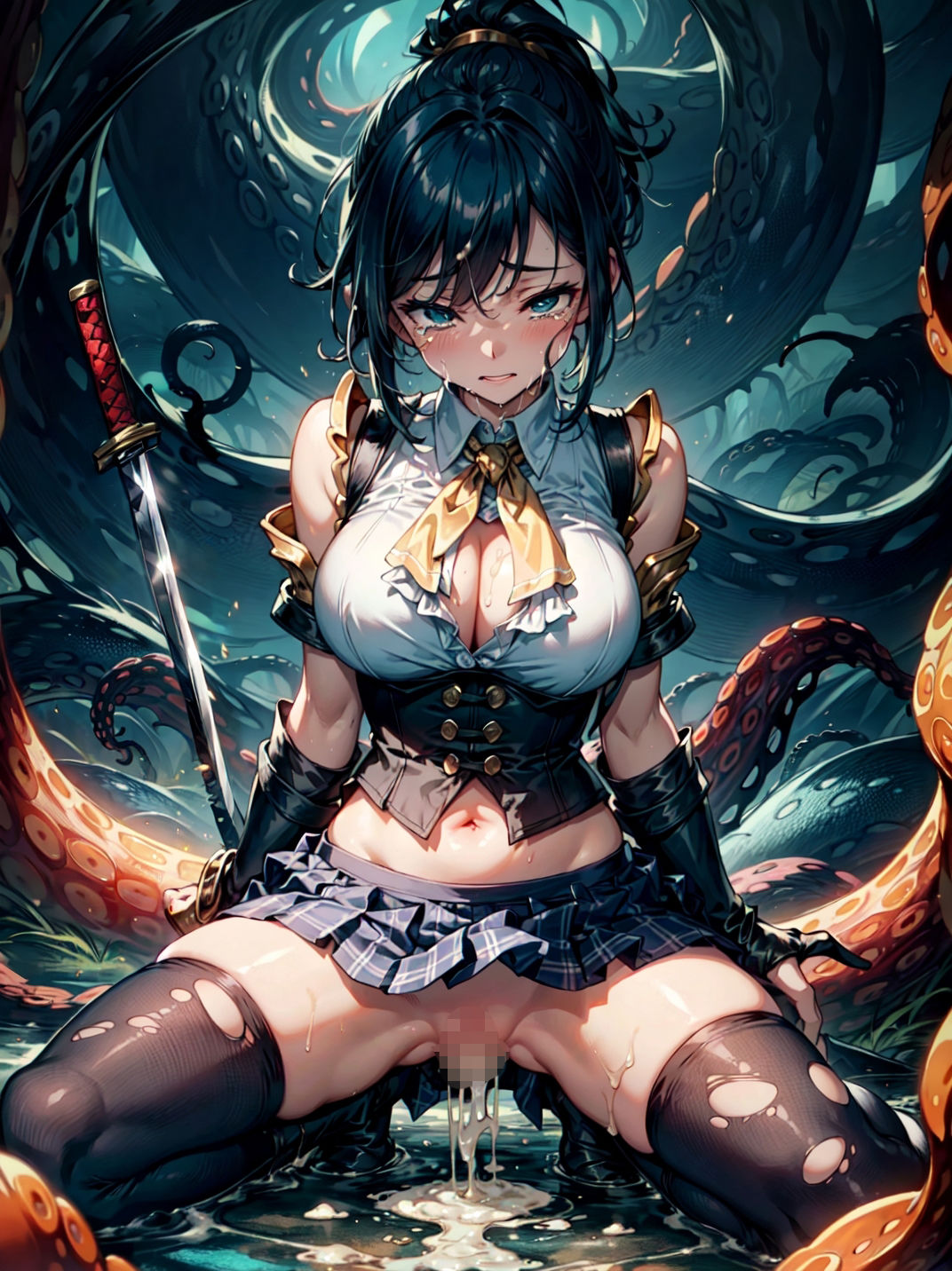 サンプル画像1:淫魔との戦いに敗れ、犯●れた淫魔ハンター4(studio1111) [d_684613]