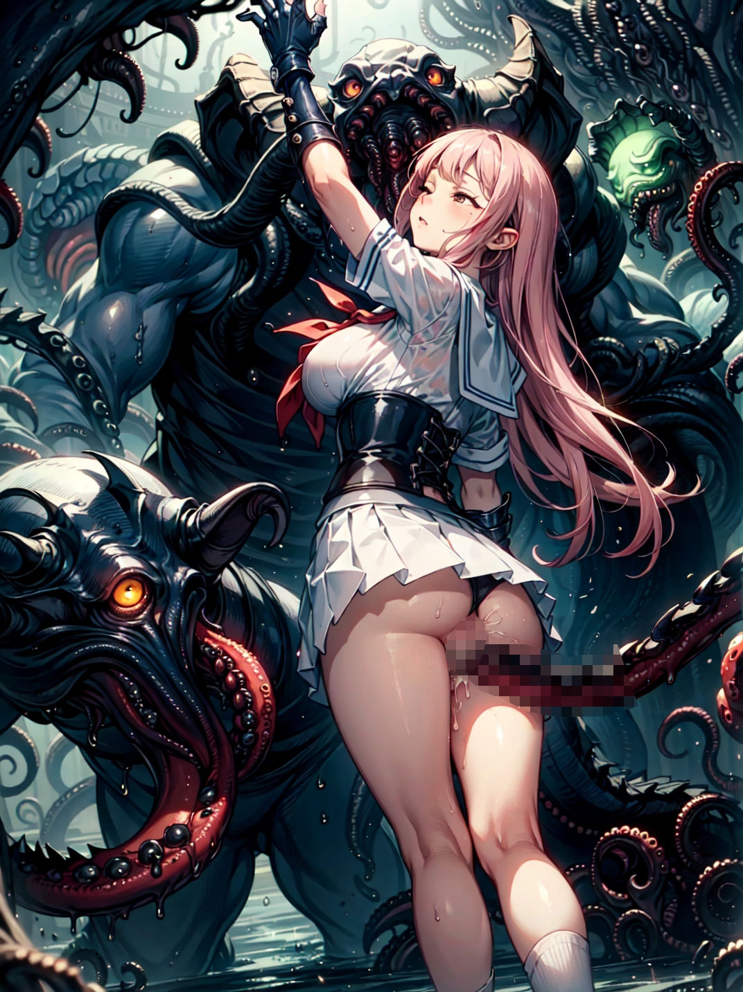 サンプル画像5:淫魔との戦いに敗れ、犯●れた淫魔ハンター4(studio1111) [d_684613]