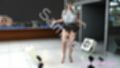 女子アナになった二階堂沙耶・早朝のニュース番組の冒頭でミニスカートでダンスすることを業務命令で強要される:Vol.005『ただの話題作りとのことで電源OFF（のはず）のカメラが4台、ローアングルから彼女のスカート内を覗き込むように設置されている:PV06_黒地ピンク水玉フルバックパンティで扇風機風チラ』