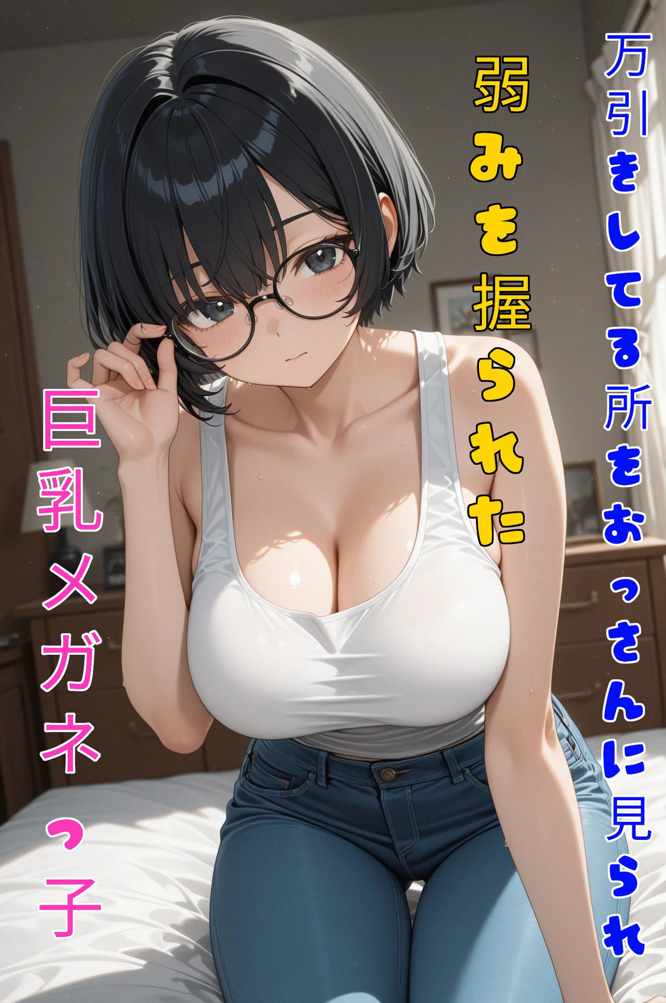 万引きしてる所をおっさんに見られ、弱みを握られた巨乳メガネっ子 画像1