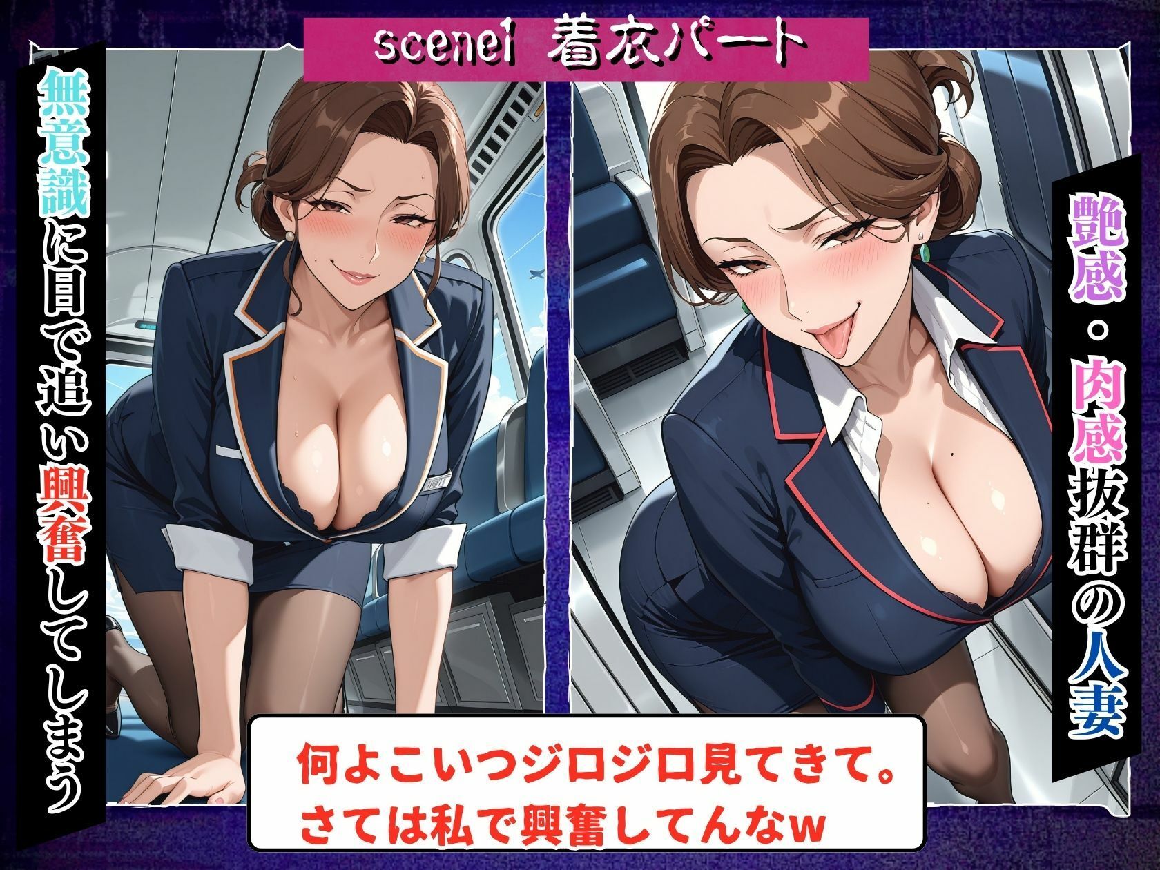 サンプル画像4:【4K高画質】いつも見下す人妻をわからせ乱交〜キャビンアテンダント〜(トッポギ) [d_685311]