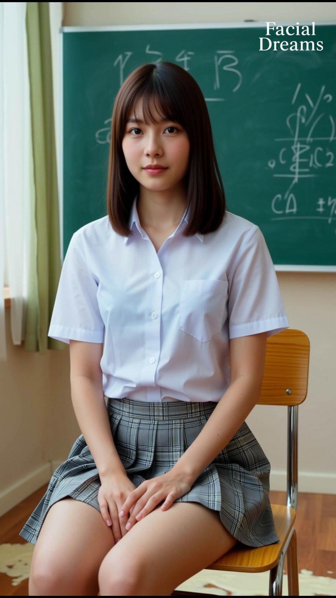 サンプル画像2:Fluid Dreams 白い講義の日 教室編（Uniform Style）(FacialDreams) [d_685514]