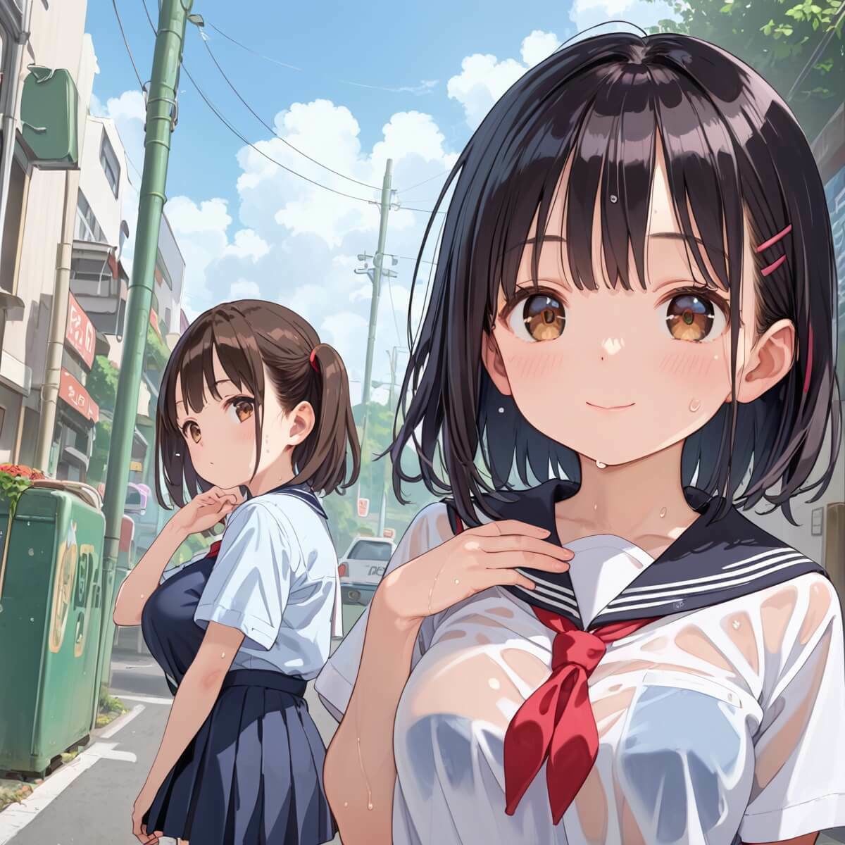 雨の日の帰りこそ至高です3！【厳選270枚】濡れた制服にギンギン！6