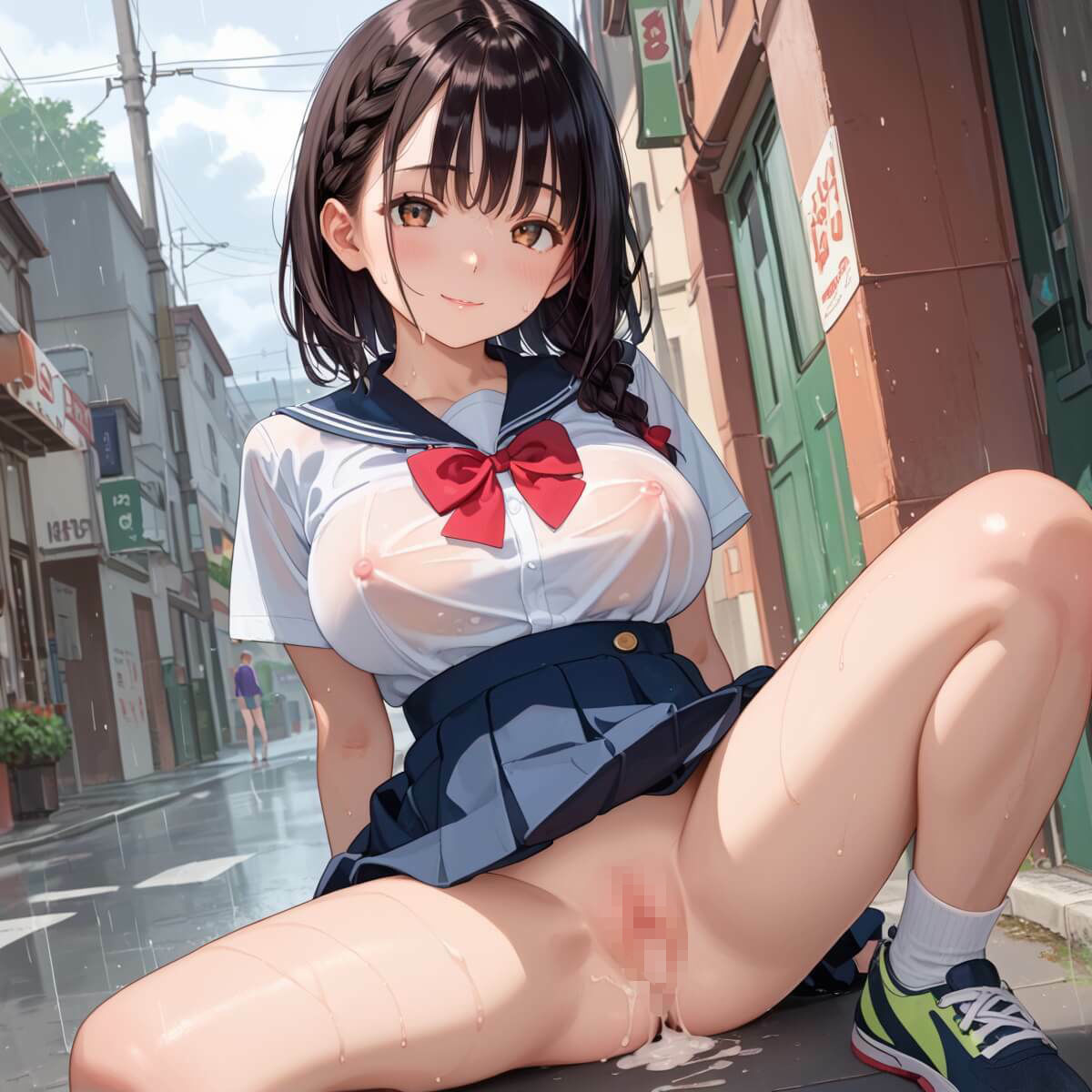 雨の日の帰りこそ至高です3！【厳選270枚】濡れた制服にギンギン！10