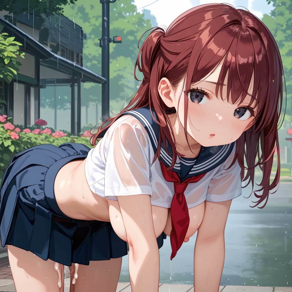 雨の日の帰りこそ至高です6！【厳選270枚】濡れた制服にギンギン！_6