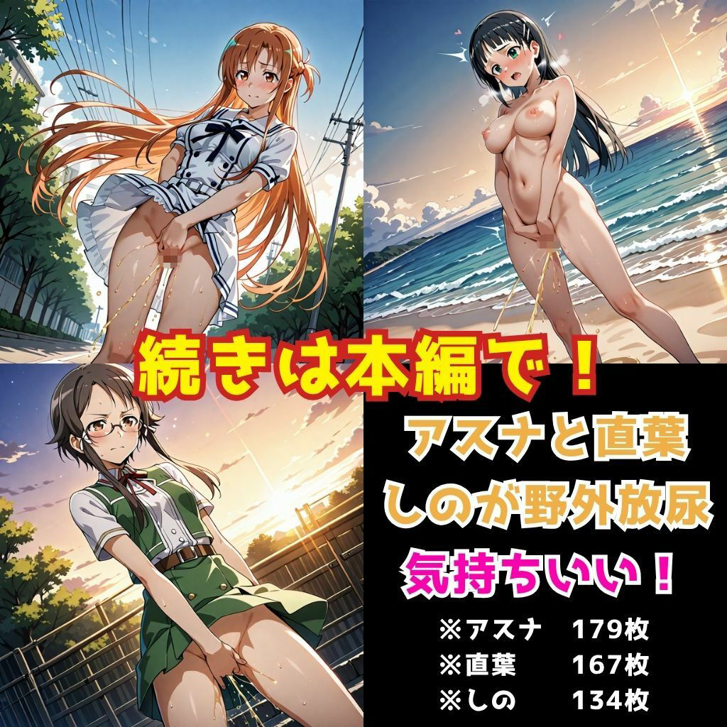 SAOヒロイン野外露出おしっこでイクッ! 画像5