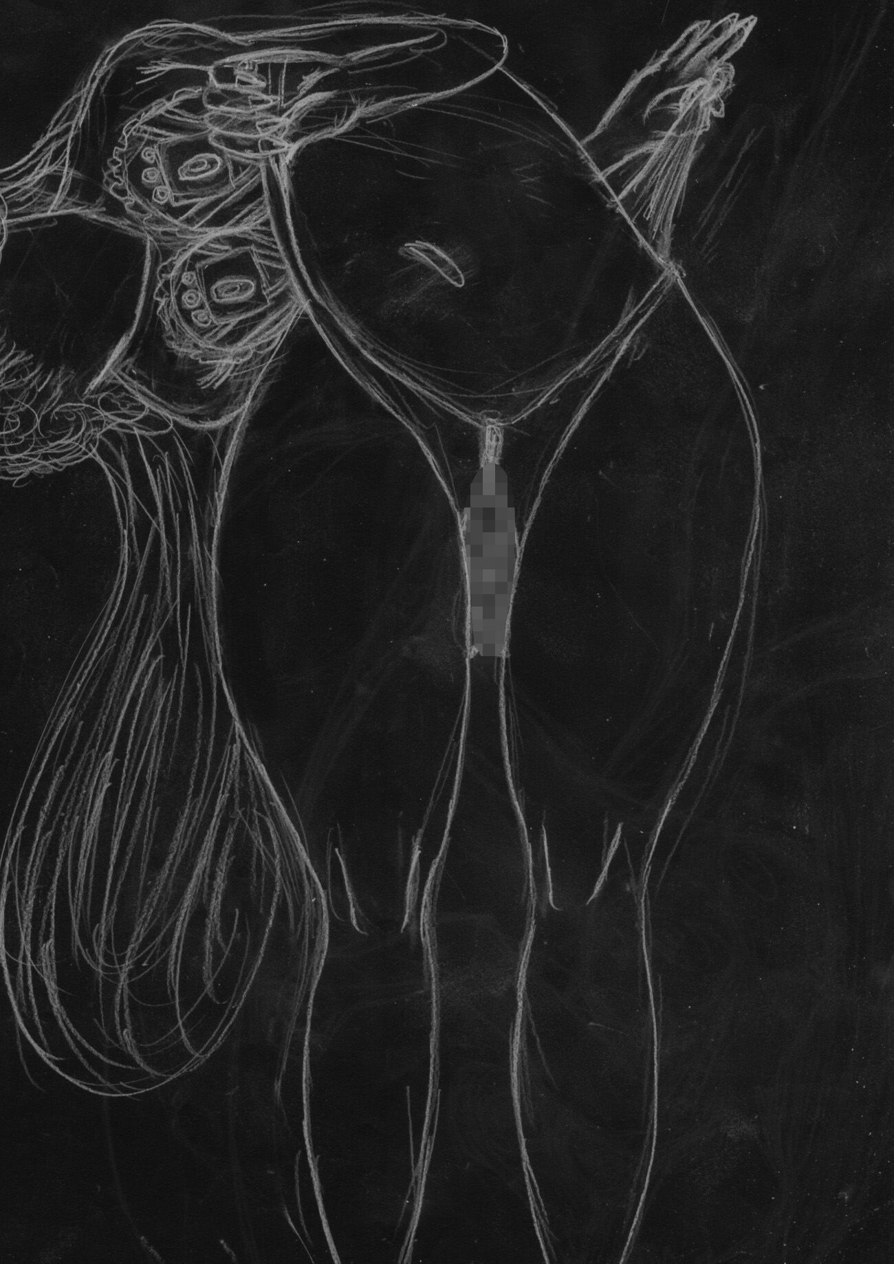 サンプル画像5:黒よりも黒いエロティックホラー黒戯絵集「マネキンポーズ6」(黒納豆) [d_686013]