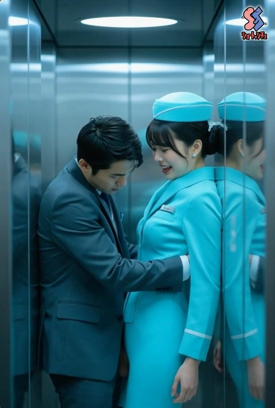 サンプル画像2:憧れの受付嬢をEV内で(ショート・シチュ) [d_686142]