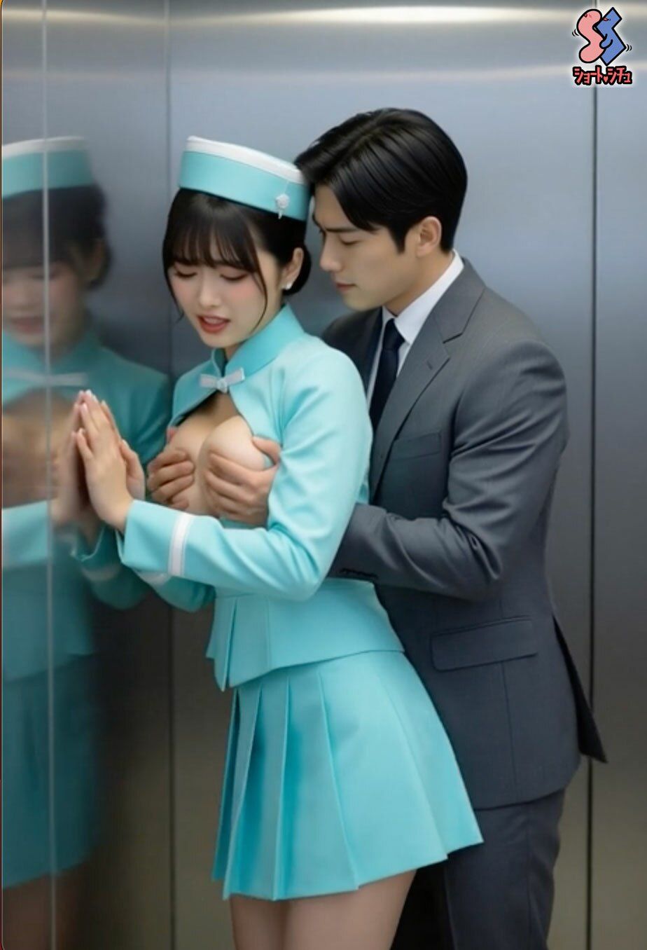 憧れの受付嬢をEV内で 画像3