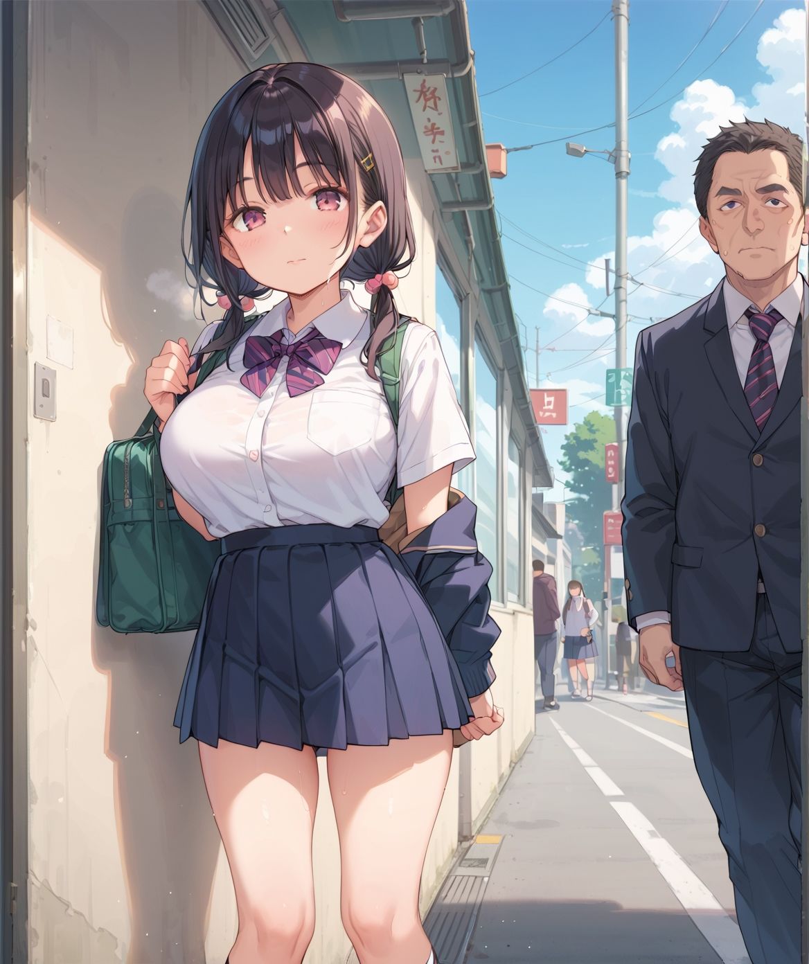 サンプル画像1:通学中のあの娘は、制服の下の誘惑を見せつけてくる01(よたすたるおーぶ) [d_686247]