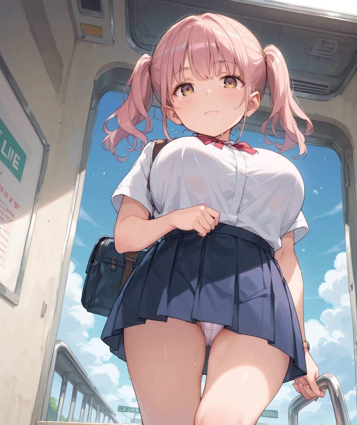 サンプル画像3:通学中のあの娘は、制服の下の誘惑を見せつけてくる04(よたすたるおーぶ) [d_686257]