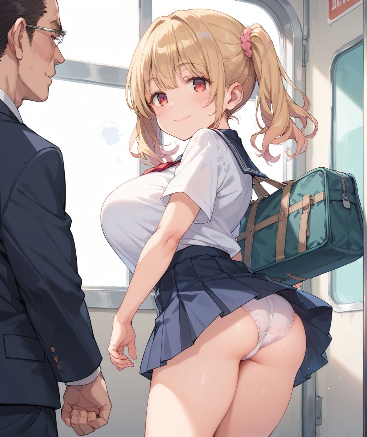 サンプル画像5:通学中のあの娘は、制服の下の誘惑を見せつけてくる12(よたすたるおーぶ) [d_686349]