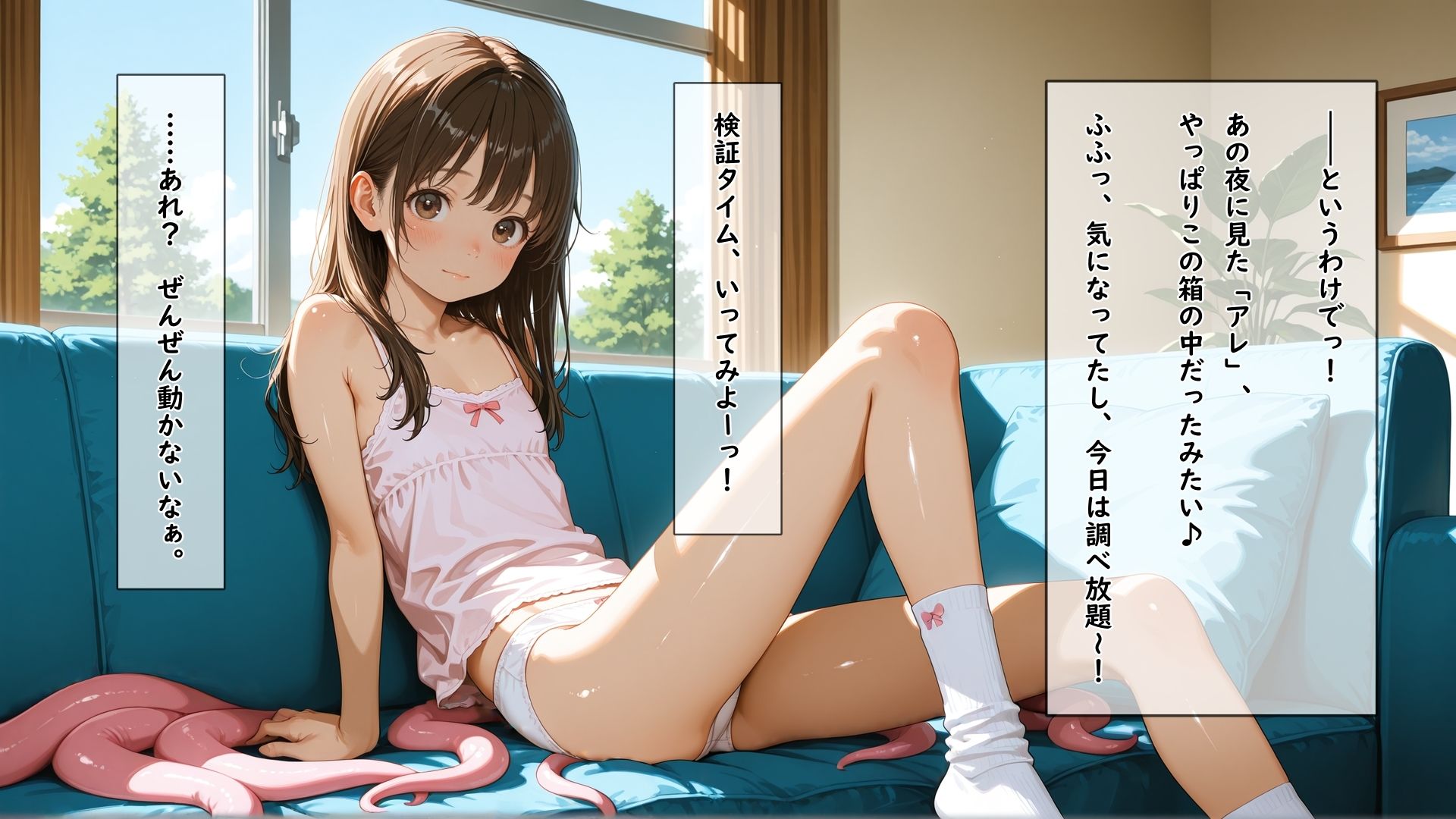 留守番中に兄夫婦の寝室で見つけた妊活サポート用触手型デバイスに何回イってもやめてもらえない女の子 画像5