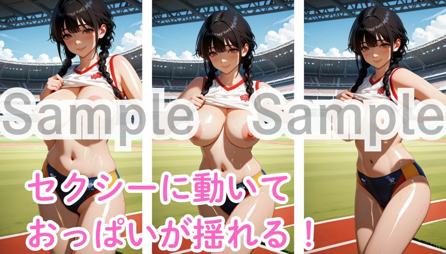 サンプル画像2:爆乳世界陸上 記録映像:女子選手のおっぱいぶるんぶるん(やらし屋本舗) [d_686437]