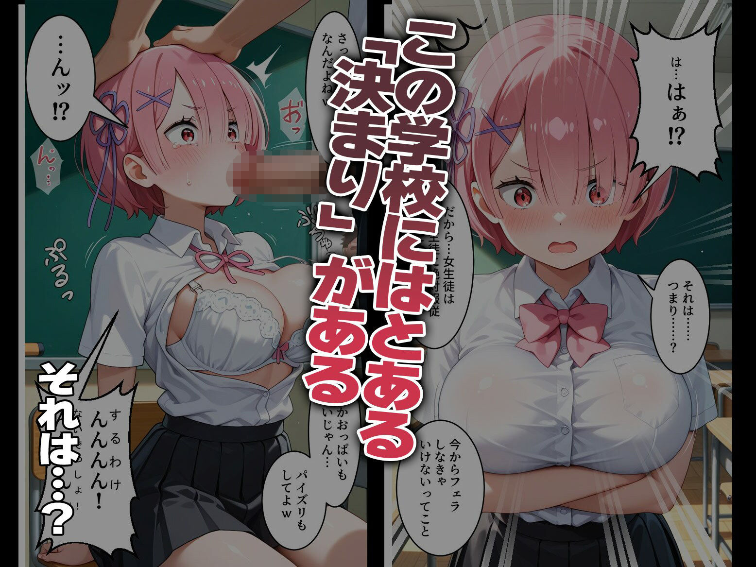 サンプル画像1:強●性処理学校 私たちこのクラスのオナホです レ●＆ラ●編(たこ焼きマン) [d_686489]