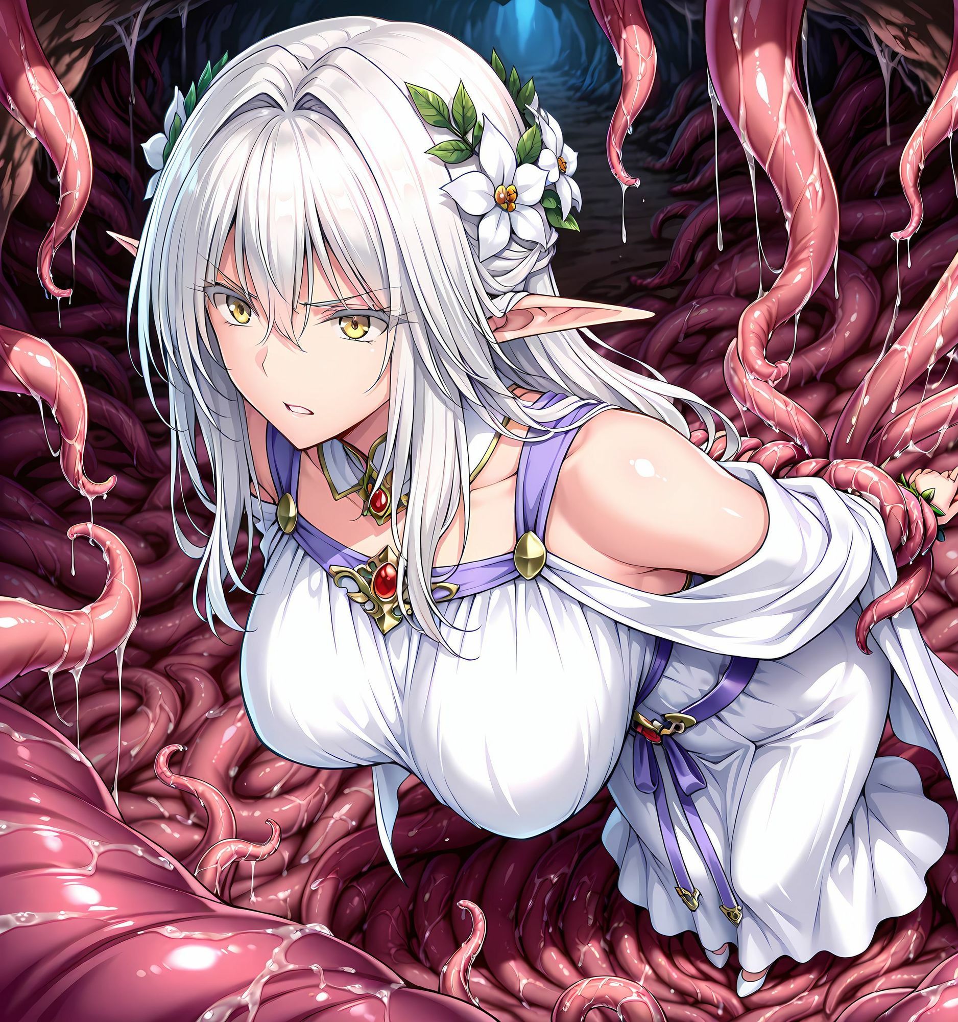 【無料エロ漫画】エルフ姫洗脳丸呑み〜悪堕ち淫魔化〜(ochiruevil) d_686965