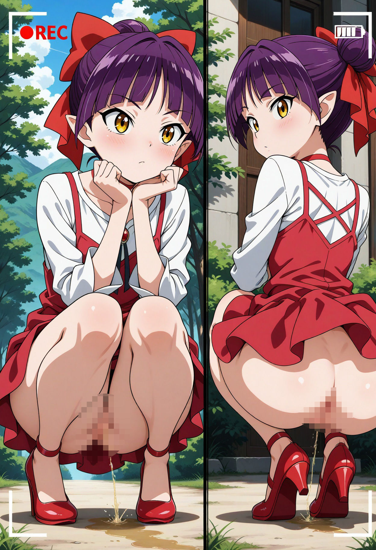 スカート内盗撮、着替え盗撮、野ション、野外露出風【ねこ娘風1】 画像7