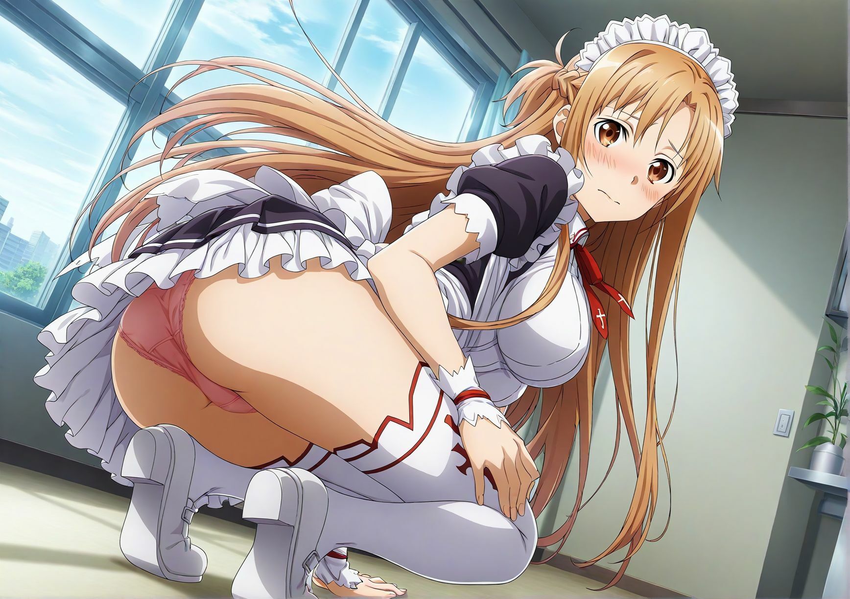 サンプル画像1:ぱんちらマニア！結城明◯奈＆桐ヶ谷◯葉の禁断セット(禁断のアルバム) [d_687505]