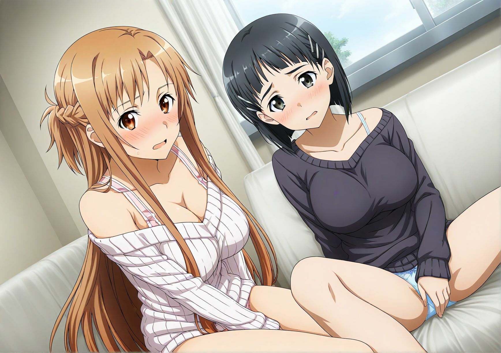 サンプル画像6:ぱんちらマニア！結城明◯奈＆桐ヶ谷◯葉の禁断セット(禁断のアルバム) [d_687505]