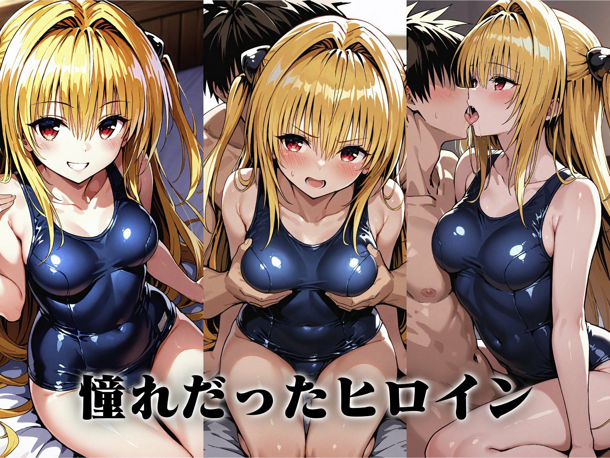 サンプル画像3:ヒロイン即えっち 金色●闇 スク水編(ものとーん) [d_687574]