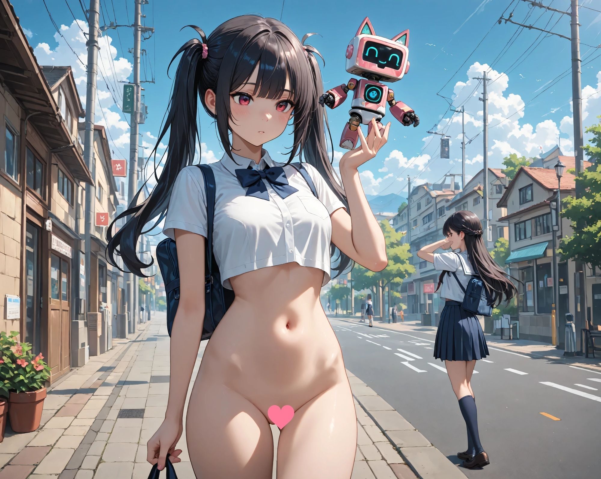 女子校生×ロボット×触手 アートチックCG 画像5