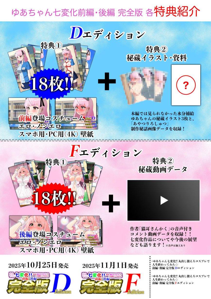 サンプル画像2:ゆあちゃん七変化！！ 丸出し激えろコスプレで人生終わってみた★前編・後編完全版Fエディション(猫耳さんかく) [d_687768]