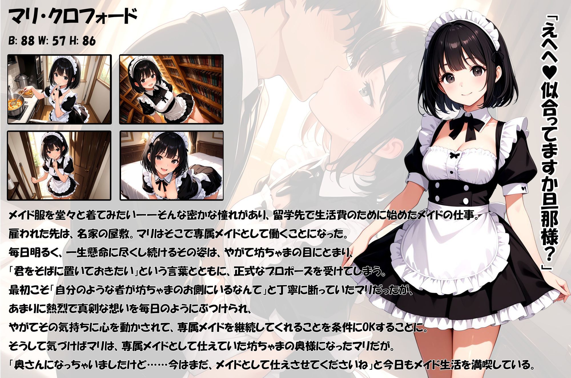 嫁入りメイドのマリ  新妻になっちゃったけどメイド服で、坊ちゃまにいっぱいご奉仕してあげるお話 画像1