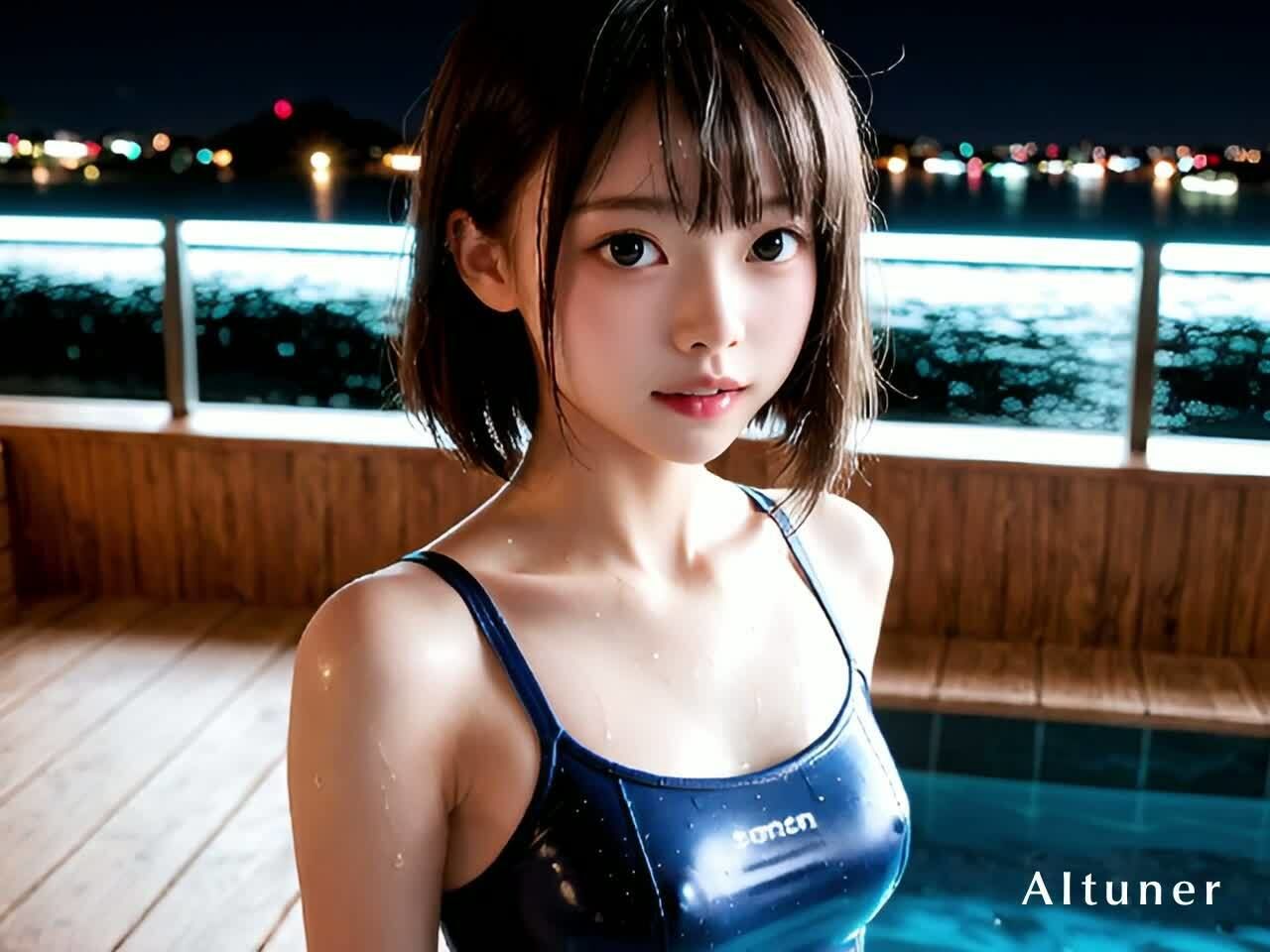 サンプル画像5:【30分HD】見つめ返す彼女──胸チラ→浴室SEX→3P→スク水→海辺フェラ→屋外本番(AItuner) [d_687848]