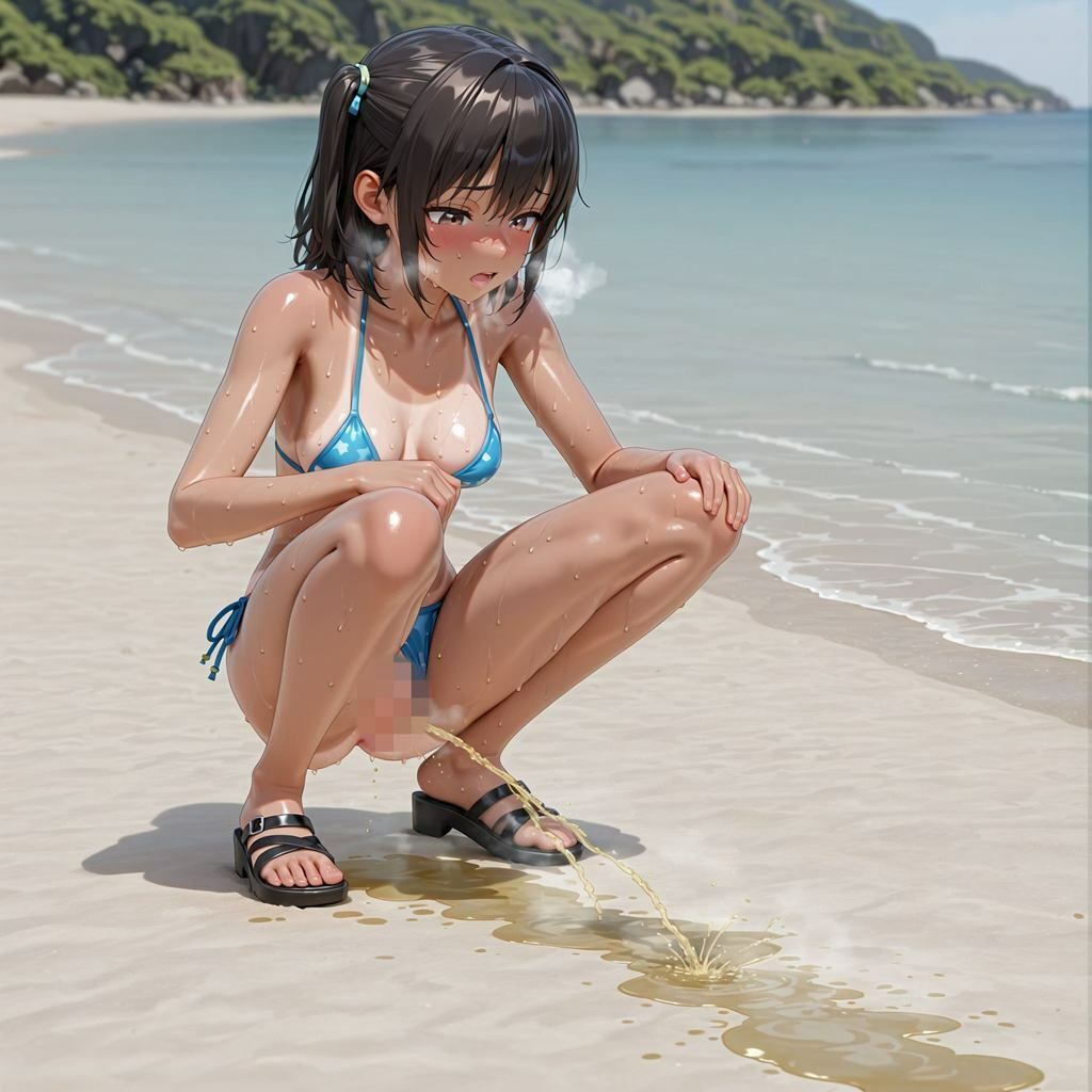 ビーチ限界放尿 画像3