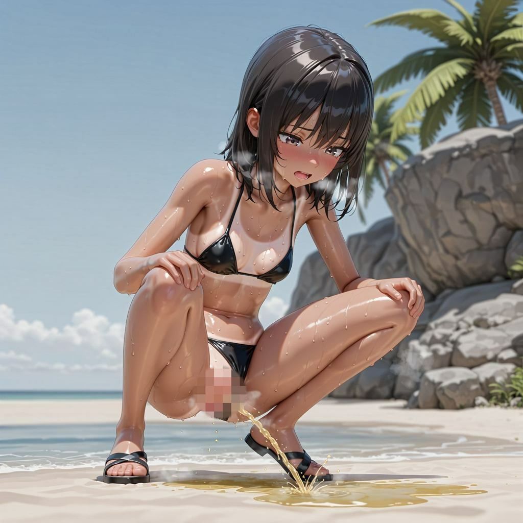 ビーチ限界放尿 画像10