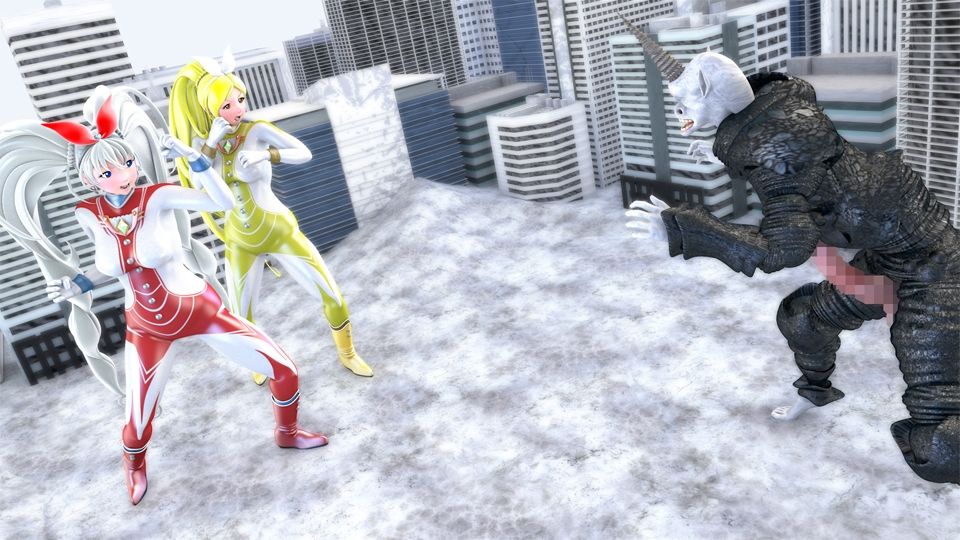 サンプル画像1:光の女神メロディナ＆リズミナVS催淫術星人サイミロプス(四次元少女ネオス) [d_688149]