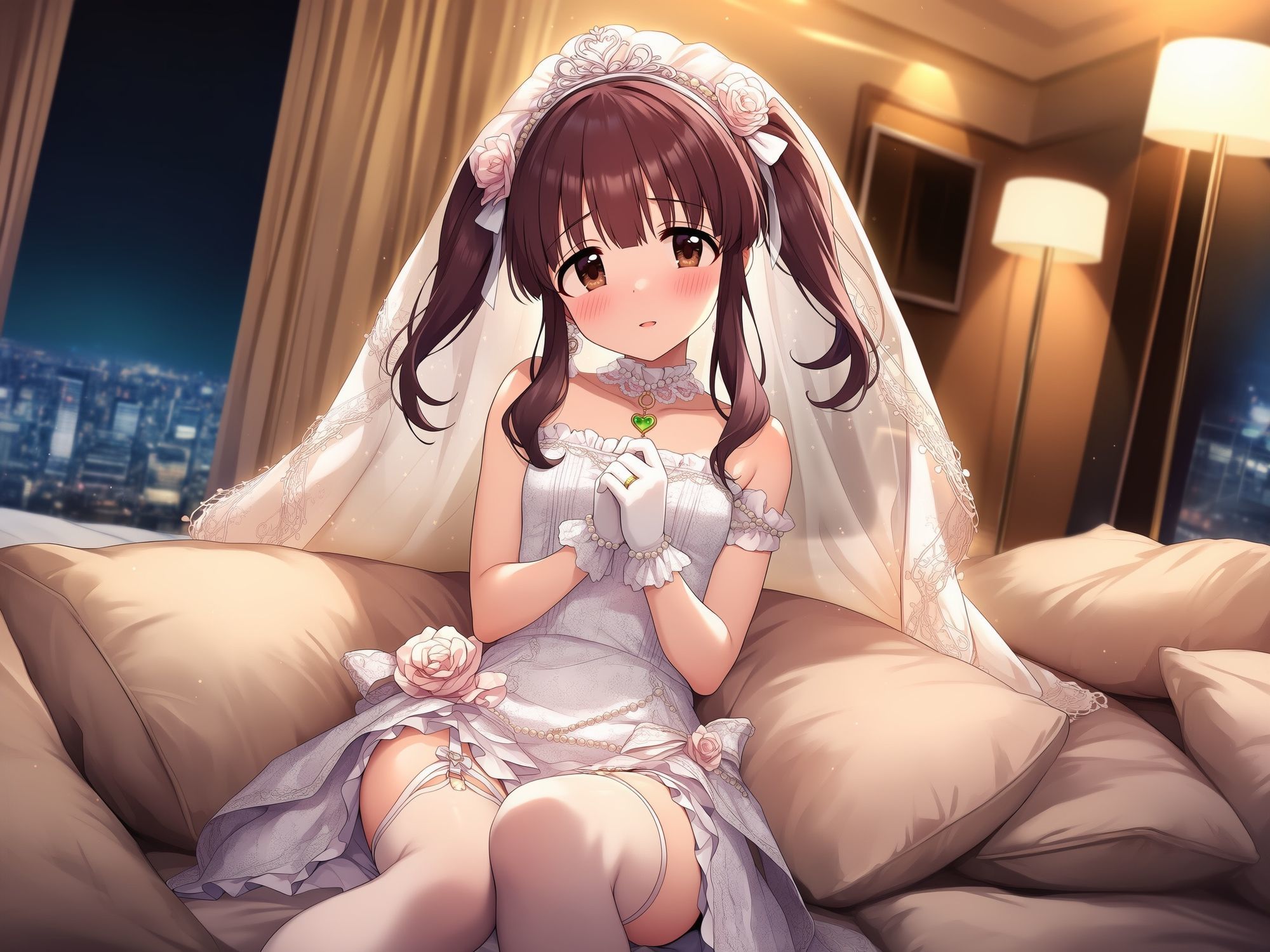 サンプル画像3:（103枚）ウェディング姿の天使系アイドルとイチャラブするイラスト集(CloverAI) [d_688161]