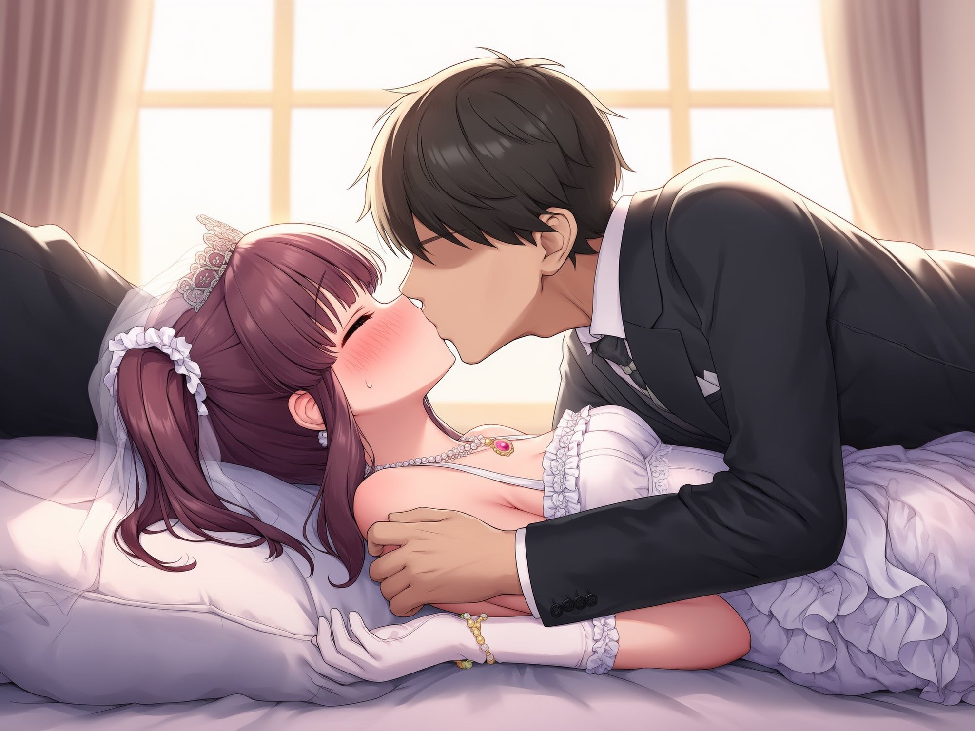 （103枚）ウェディング姿の天使系アイドルとイチャラブするイラスト集 画像4