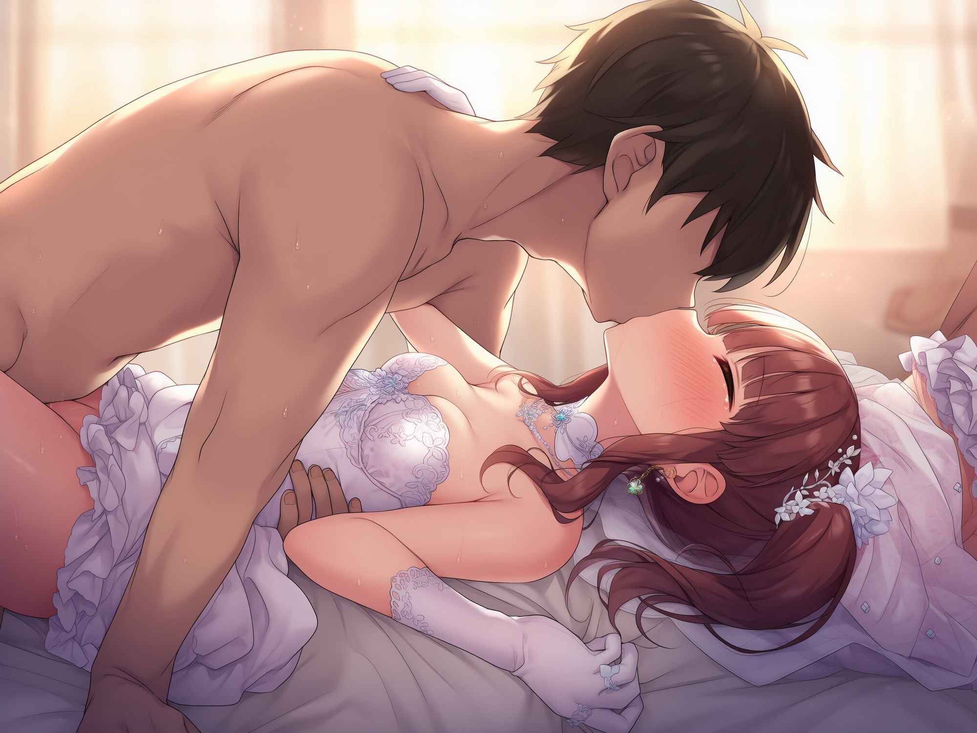 （103枚）ウェディング姿の天使系アイドルとイチャラブするイラスト集 画像7