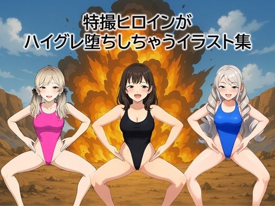 【無料エロ漫画】特撮ヒロインがハイグレ堕ちしちゃうイラスト集(茶色むつき) d_688280