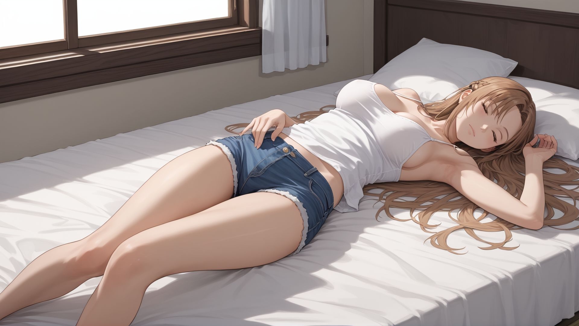 サンプル画像1:寝ている○○にぶっかけ  あすな編(第6AI研究所) [d_688628]